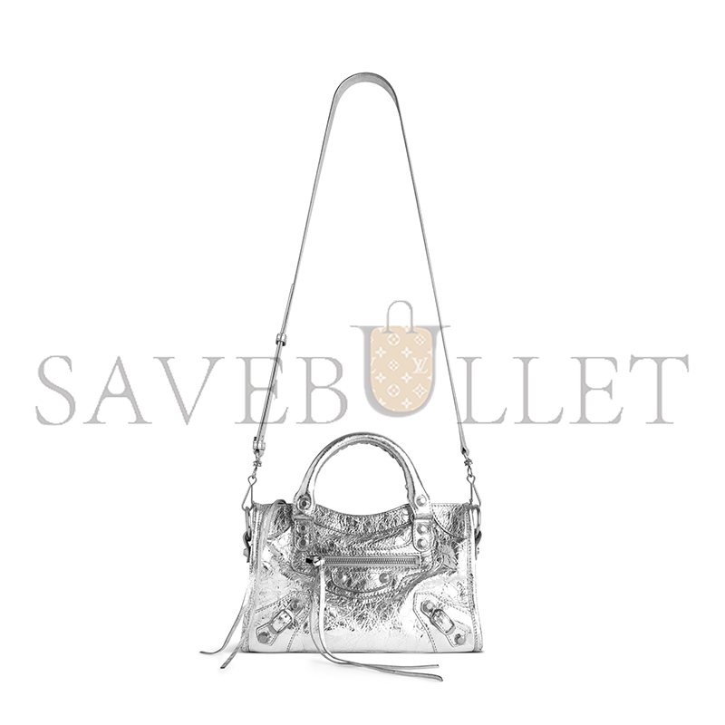 BALENCIAGA WOMEN'S LE CITY BAG MINI IN SILVER 8063952AA9R8122 (24*16*6.5cm) BALENCIAGA WOMEN'S LE CITY BAG MINI IN SILVER 8063952AA9R8122 (24*16*6.5cm)